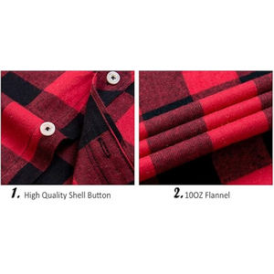 เสื้อเชิ้ตผู้ชายแขนยาวทรงปกติ ลายสก็อต ผ้าแฟลนเนล สวมใส่สบายๆ สำหรับทุกวันและกิจกรรมกลางแจ้ง - Product Image 4