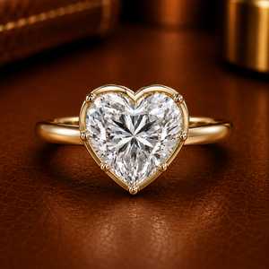 Luxury Solitaire Engagement Rings 14K <b>Solid</b> Gold IGI Certified Heart Cut Lab Grown Diamond Ring Bridal Wedding Jewelry Wholesale - Product Image 1