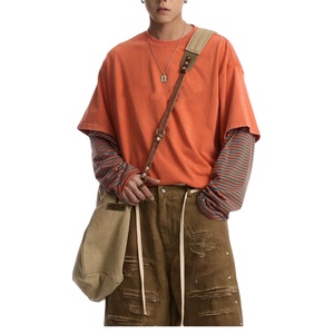 เสื้อยืดแขนยาวผู้ชาย แฟชั่นคอกลม แขนซ้อน ผ้าฝ้ายเนื้อนุ่มคุณภาพพรีเมียม สำหรับใส่ในชีวิตประจำวัน - Product Image 6