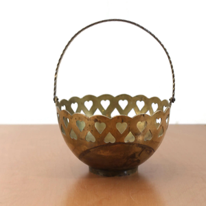 Brass Fruits Bowl Royal Look <b>Basket</b> With Handle Salad Fruit Snacks Handmade Natural Finish Kitchen Dining Table Use - Product Image 2