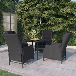 Juego de comedor de patio de 5 piezas gris oscuro para uso en el jardín - Product Image 1