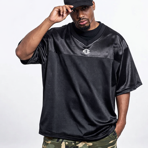 Maillot de football américain unisexe surdimensionné en maille polyester respirante, style streetwear personnalisé, fournisseur OEM en gros - Product Image 1