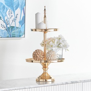 Modern design three tier metal serving <b>stand</b> <b>set</b> with gold finish perfect for desserts and buffet display available in customize - Product Image 5