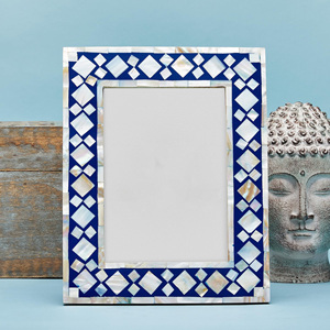 Cadres photo en gros avec incrustation de nacre, bon prix, cadre portrait en mosaïque de capiz - Product Image 6