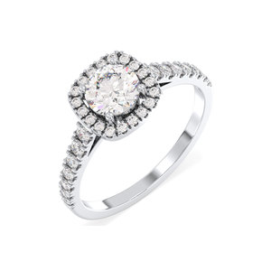 Bagues de fiançailles en diamant cultivé en laboratoire REYES CVD HPHT, solitaire, or blanc 14 carats, taille ronde, diamant de 1,2 carat, bijoux fins pour mariage - Product Image 1