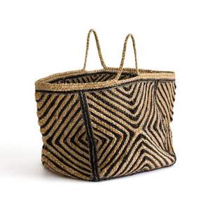 Eco Friendly Jute Storage Picnic Tote <b>Bag</b> Foldable <b>Large</b> Capacity Reusable Shopping <b>Beach</b> Food & Travel Carry <b>Bag</b> - Product Image 2