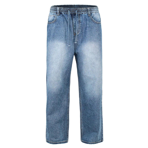 Nouveau jean en denim personnalisé 2026 avec patch délavé à l'acide, coupe droite, ample et baggy, style streetwear, jambe large - Product Image 6