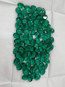 Émeraude synthétique facettée, pierres précieuses de couleur verte, fabrication de bijoux - Product Image 2