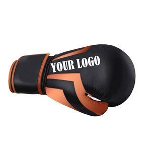 Customizable Professional Boxing Gloves Black Orange PU Leather Hook Loop Adjustable Wrist <b>Strap</b> Lightweight Martial Arts - Product Image 6
