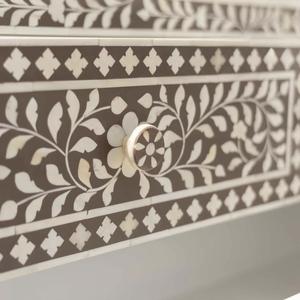 Cajón con Incrustaciones de Hueso de ILAHI, Diseño Moderno con Detalles de Ágata, Mueble Portátil para el Hogar - Product Image 3