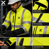 Giacca Softshell in Cotone Alta Visibilità per Uomo X Sports City |   Abbigliamento da Lavoro Impermeabile Riflettente Antivento con Protezione UV e Traspirante