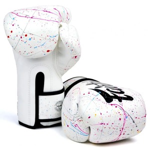 Gants de boxe Fairtex professionnels blancs pour l'entraînement au kickboxing, gants de sparring, gants de boxe thaïlandaise en cuir véritable - Product Image 2