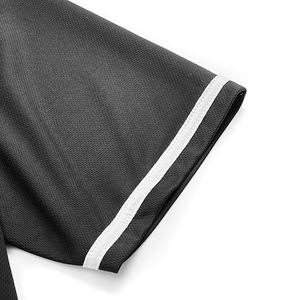 Maillot de baseball unisexe noir à manches courtes, boutonné devant, respirant, en polyester, coupe classique pour adulte, toutes saisons, couleur unie - Product Image 5