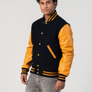 Chaqueta Varsity de Cuero Personalizada para Hombre al por Mayor, Chaqueta Bomber Premium con Letras, Chaqueta Casual de Béisbol para Hombre - Product Image 5