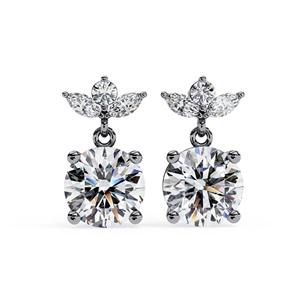 Pendientes Colgantes de Oro Amarillo de 14K con Diamante Cultivado en Laboratorio de 2ct, Elegantes para Novia, Boda, Fiesta, Regalo para Mujer - Product Image 1