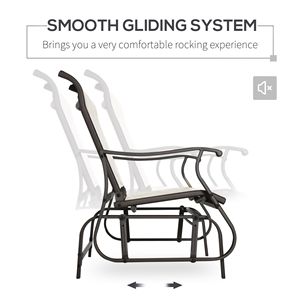 Panca a dondolo doppia da giardino/patio con seduta in rete bianco crema e struttura in acciaio - Product Image 4