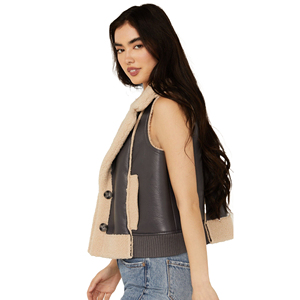 Chaleco de gamuza estilo rodeo occidental para mujer, con flecos, corto, con botones, cortavientos, personalizable, precio de fábrica al por mayor - Product Image 3