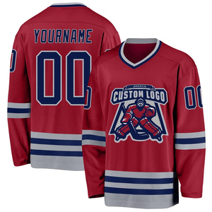 Venta al por Mayor de Camisetas de Hockey Personalizadas Estilo Nuevo Talla Estadounidense, Camisetas de Práctica de Alta Calidad Cosidas o Impresas, Camiseta de Hockey sobre Hielo para Hombre - Product Image 2