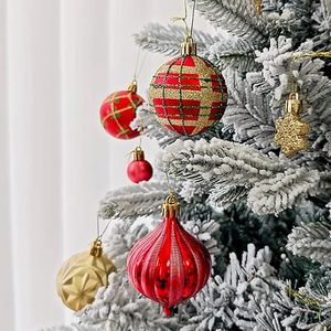 Stripes Flakes <b>Red</b> Green Gold Christmas Tree Balls Festive Xmas Tree Hanging Decoration <b>Ornaments</b> - Product Image 5