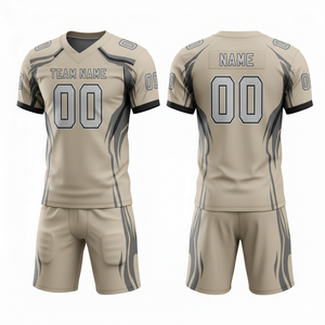 Conjunto Personalizable de Uniforme de Fútbol Americano con Camiseta y Pantalones Cortos con Posición para Logotipo Frontal - Product Image 3