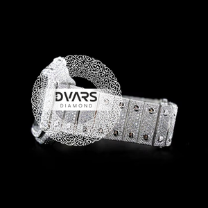 Reloj de Cuarzo con Diamantes Blancos de Alta Gama y Calidad de Exportación, Esfera de 42 mm, Correa de 20 mm, Caja de Aleación, para Eventos y Uso Nocturno - Product Image 3