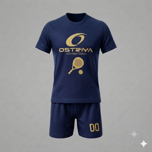 Uniforme de Pickleball para Hombre, Servicio OEM, Estilo Veraniego, Transpirable, con Logotipo Frontal Estampado, 100% Poliéster, Anti-UV, Cuello Redondo - Product Image 4