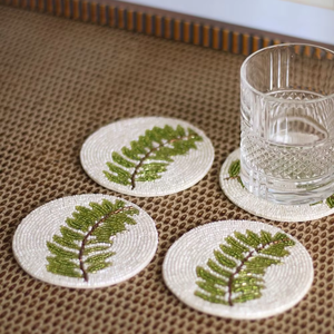 Handmade Bohemian Coaster Set Vibrant <b>Mosaic</b> Bead Arrangements Artful Table Protection Mats/Pads - Product Image 6