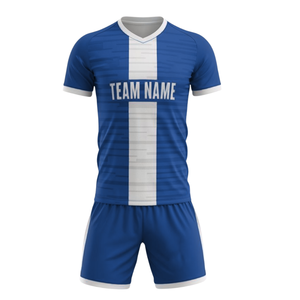 Ensemble de sport de football pour hommes, t-shirt à col en V et short, ensemble uniforme de football deux pièces, vêtements de sport respirants pour les matchs d'équipe - Product Image 1
