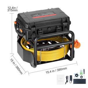 Telecamera di ispezione autolivellante da 70 m (230 piedi) con trasmettitore 512Hz, schermo da 9 pollici, endoscopio industriale HD 1080P per ispezione fognature e tubazioni. - Product Image 6