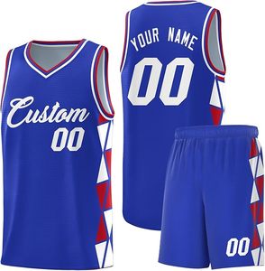 Ensembles de maillots de basket-ball personnalisés pour hommes, uniformes respirants, vêtements de sport pour adultes, entraînement universitaire, 100% polyester, taille élastique - Product Image 4