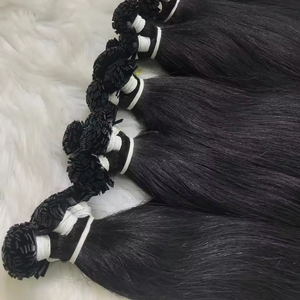 Vente en gros Extensions de cheveux humains à pointe plate en kératine droite naturelle Jet Black - Product Image 1