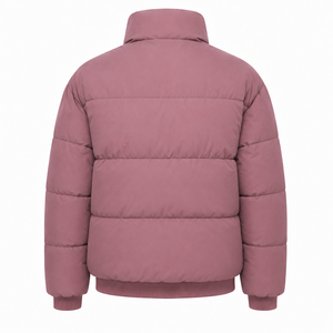 Blouson matelassé décontracté surdimensionné pour homme avec patch personnalisé, manteau d'hiver rembourré à col montant, fermeture éclair intégrale, marque privée, vente en gros, OEM - Product Image 2