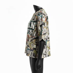 T-shirt ample pour femme en coton épais, imprimé sur toute la surface, style streetwear, avec logo personnalisé, t-shirts amples en coton pour femme - Product Image 3