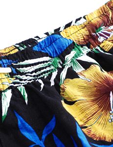 กางเกงขาสั้นผู้ชายลายทรอปิคอล เอวยางยืด มีเชือกผูกชายเอว สำหรับชายหาด ฤดูร้อน ลำลอง วันหยุด สีสันสดใส น้ำหนักเบา เสื้อผ้าผู้ชายสำหรับฤดูร้อนชายหาด - Product Image 5