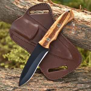 Cuchillos de caza profesionales personalizados de primera calidad hechos a mano con acero D2, mango de madera, grado industrial para exteriores, camping y supervivencia, con funda. - Product Image 2