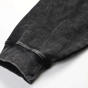 เสื้อฮู้ดดี้สตรีทแวร์สไตล์วินเทจ ลวดลายทำสีซีดแบบย้อนยุค ปักโลโก้ตามสั่ง ปักลายปะติดแบบพิเศษสำหรับผู้ชาย - Product Image 5