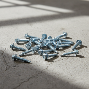 Tornillos autorroscantes TEK Point con cabeza hexagonal y arandela, Clase 4.8/6.8, rosca gruesa, de acero al carbono zincado/galvanizado, en pulgadas - Product Image 1