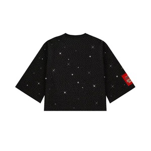 เสื้อยืดสตรีทแวร์แบบกำหนดเอง ประดับคริสตัล ทรงบ็อกซี่ ผ้าคอตตอนหนา พิมพ์ลายกราฟิก 3 มิติ โลโก้คริสตัล  ไซส์ใหญ่พิเศษ สำหรับผู้ชาย - Product Image 2