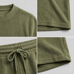 Conjunto de Camisa y Pantalones Cortos de Verano para Hombre, Diseño Sólido, Dos Piezas, Transpirable, 100% Algodón, para Playa, OEM ODM - Product Image 6