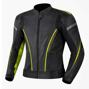 Chaqueta de Motociclismo Vortex Neon GSX de Cuero, Impermeable, de Secado Rápido, con Protección de Nivel 2 CE, para Carreras en Pista, con Protección Contra Golpes - Product Image 1