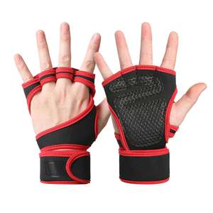 PU Leather Fitness Gloves Gym Palm Protectors Adjustable Wrist <b>Strap</b> Half Finger Sports Cycling Weightlifting Equipment Non-slip - Product Image 6