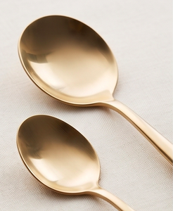 Ensemble de couverts de qualité supérieure couleur or pour hôtels, comprenant cuillère, fourchette et couteau, idéal pour les tables de mariage - Product Image 2