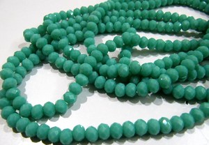 Amazonite naturelle, rondelle facettée, 7-8 mm, brin de 10 pouces de long - Product Image 4