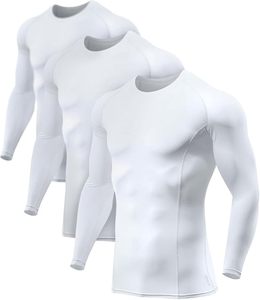 Men's UPF 50+ <b>Long</b> <b>Sleeve</b> <b>Compression</b> <b>Shirts</b> Water Sports Rash Guard Base Layer Athletic Workout Wear <b>Shirt</b> Spandex Polyester - Product Image 4