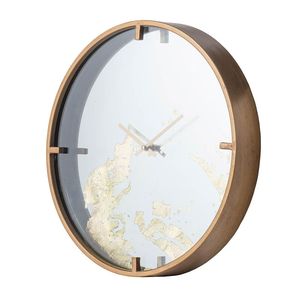 Horloge murale minimaliste en or D15.7x2.4 avec design miroir - Product Image 2