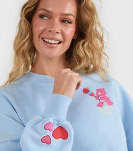เสื้อฮู้ดโอเวอร์ไซส์สีฟ้าอ่อนแบบยูนิเซ็กซ์ พิมพ์ลายดอกไม้ แขนยาวปกติ ผ้าฝ้ายฟลีซ 100% เหมาะสำหรับใส่ในฤดูใบไม้ร่วง - Product Image 4