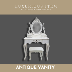 Coiffeuse d'angle moderne de luxe en bois massif d'acajou écologique avec miroir et 3 tiroirs pour chambre à coucher, fabriquée en Indonésie - Product Image 2