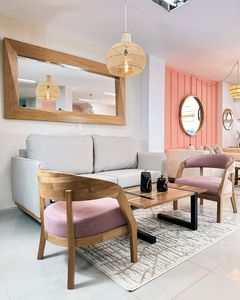 Conjunto de Sofá Moderno para Apartamento con Sillas Decorativas de Madera de Teca - Product Image 2