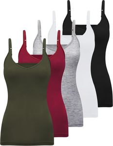 Camiseta sin mangas informal de verano para mujer, de algodón premium con elastano, tirantes finos, acanalada, suave, transpirable y cómoda. - Product Image 1