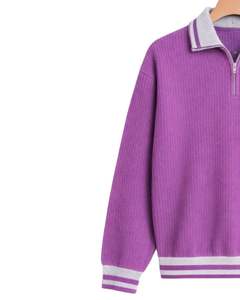 Sudadera de punto contemporánea para hombre con cremallera de un cuarto, ajuste regular premium, proveedor mayorista de fábrica OEM, EE. UU. y Europa - Product Image 4